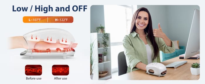 Hand Massager - Cordless Hand Massager with Heat and Compression for Arthritis and Carpal Tunnel