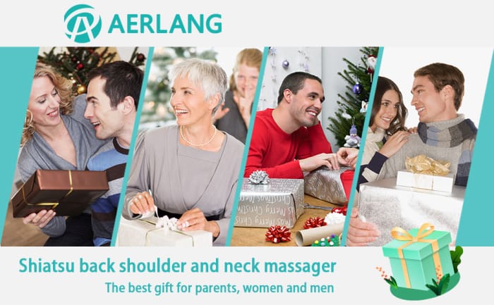 AERLANG Shiatsu Back and Neck Massager, Electric Massage Pillow Fathers Day Gift Ideas from Daughter Son