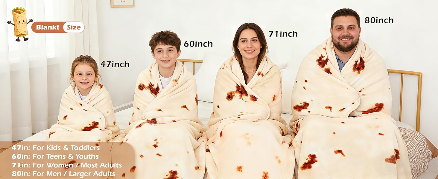 Realistic Food Wrap Blanket Double Sided, Novelty Funny Tortilla Round Soft Blankets