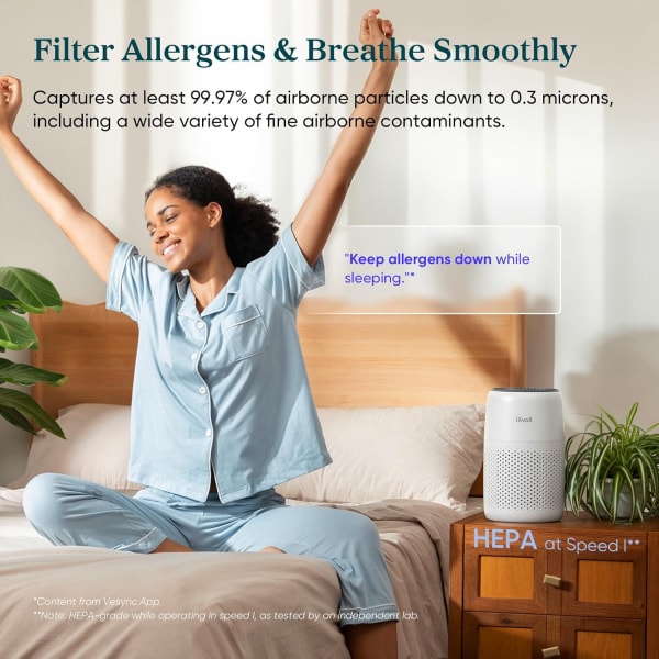 Air Purifiers for Bedroom Home Dorm, 3-in-1 Filter Cleaner with Fragrance Sponge for Better Sleep
