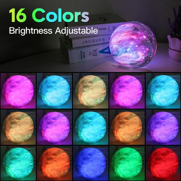 Moon Lamp Galaxy Lamp 5.9 inch 16 Colors LED 3D Moon Light