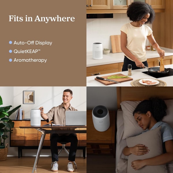 Air Purifiers for Bedroom Home Dorm, 3-in-1 Filter Cleaner with Fragrance Sponge for Better Sleep