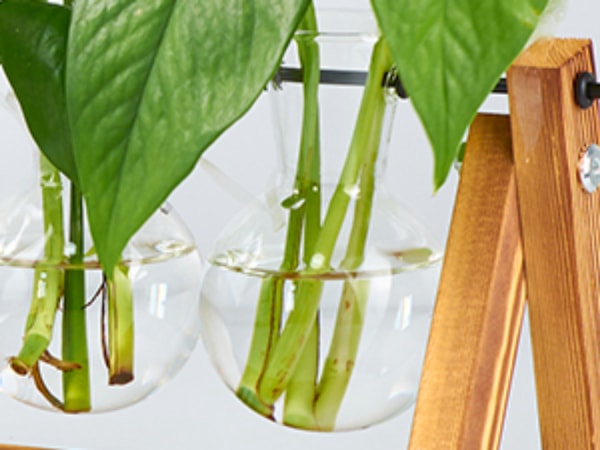 Air Planter Bulb Glass Vase Metal Swivel Holder Retro Tabletop for Hydroponics Home Garden Office Decoration