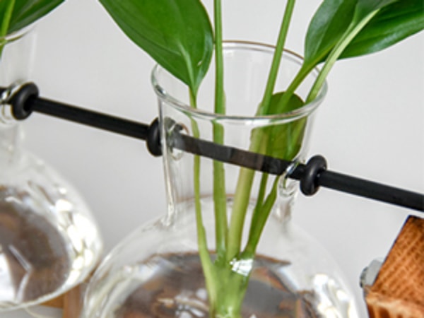 Air Planter Bulb Glass Vase Metal Swivel Holder Retro Tabletop for Hydroponics Home Garden Office Decoration