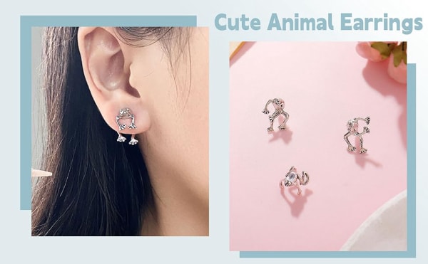 Frog Earrings for Women,Gifts for Her Vintage Frogs Shaped Stud Earrings Frog Earrings for Women,Gifts for Her Vintage Frogs Shaped Stud Earrings