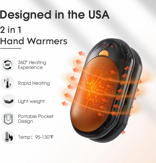 AI Smart Chips Electric Hand Warmers, 20Hrs Long Safe Heat
