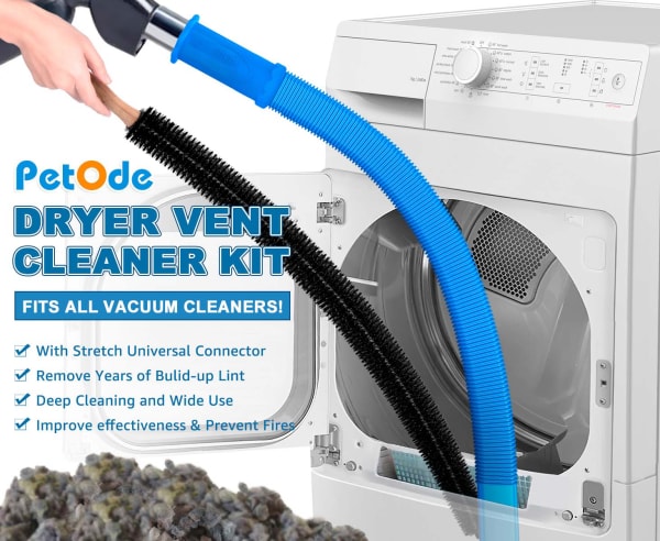 2 Pieces Dryer Vent Cleaner Kit Compatible with Most Vacuum Cleaner