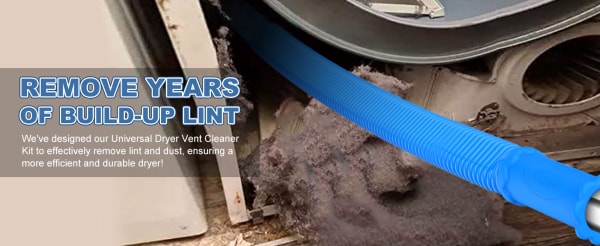 2 Pieces Dryer Vent Cleaner Kit Compatible with Most Vacuum Cleaner